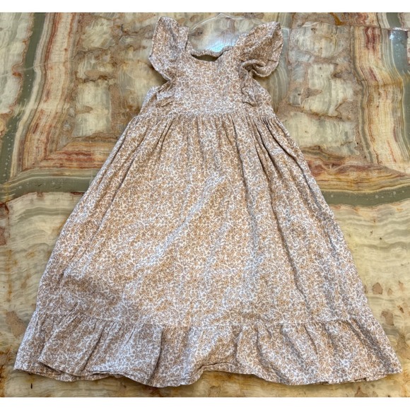 Noralee Mirabelle Other - Noralee Mirabelle Girls Midi Dress White Floral Tiered Ruffle Sleeve Size 4T